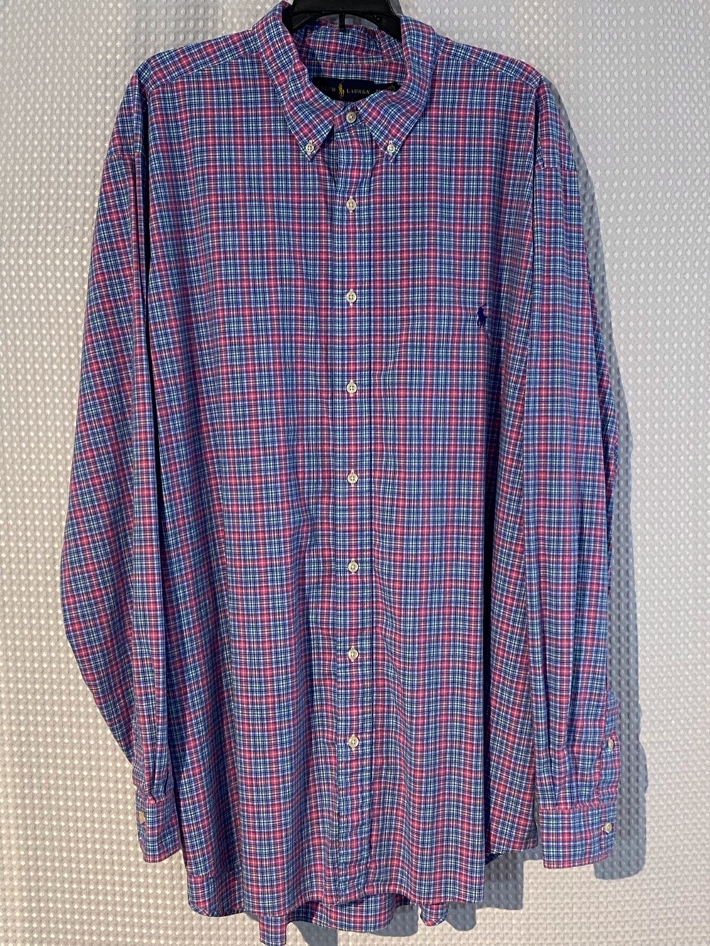 Polo Ralph Lauren Plaid Button Down Shirt Men’s 2XLT Cotton Stretch Long Sleeve